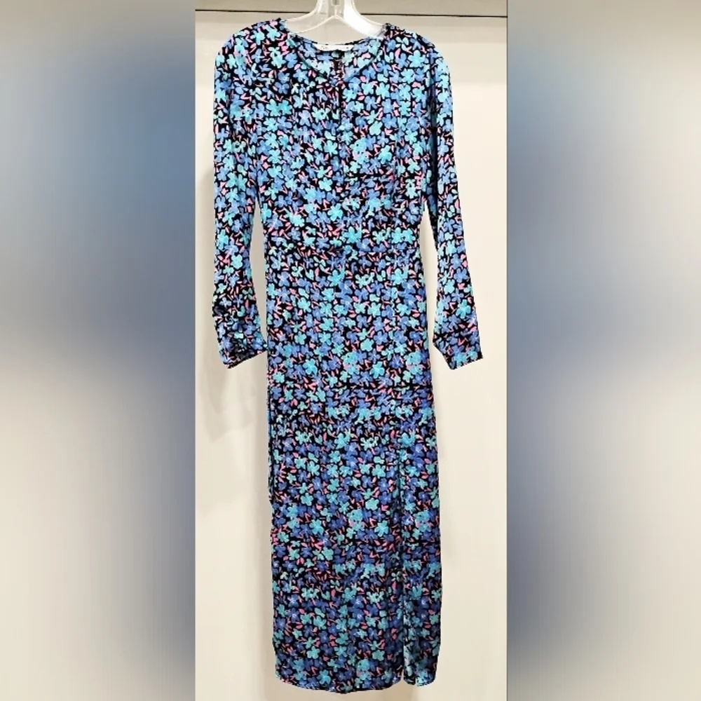 RETRO FLORAL MAXI DRESS NWOT - Picture 1 of 13